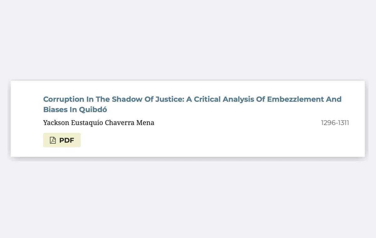 Registro del artículo Corruption in the Shadow of Justice en Migration Letters